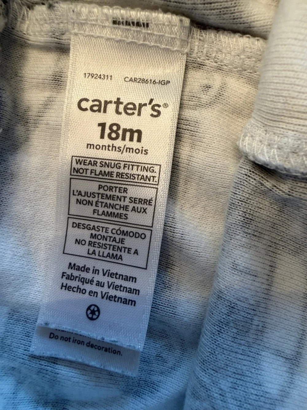 Carter’s Baby Boy Bundle 18M Pajama Set + Gray Sleeper Cars Outfit 2 Pc Lot